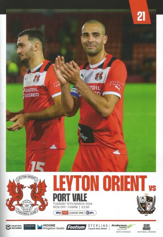 2023/24 Leyton Orient v Port Vale Sky Bet League One Leyton Orient F